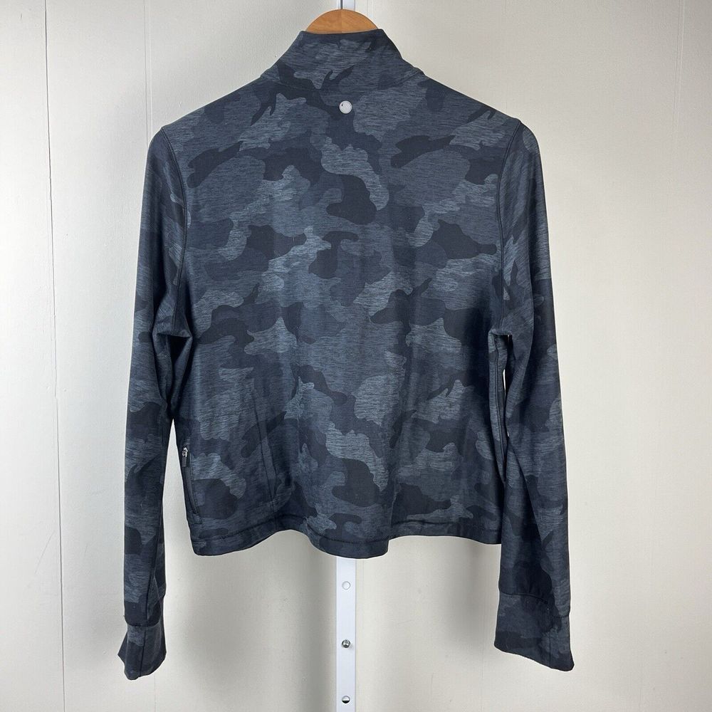 Yogalicious Black Camo 1/4 Zip Pullover Shirt Top Athletic‎ Womens Large - Picture 4 of 6